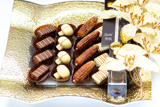 Large Golden Glass Tray